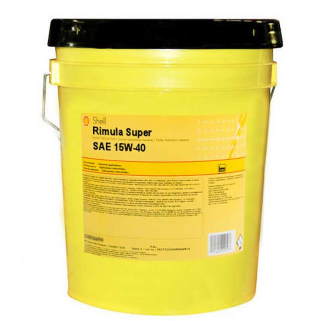 Shell Rimula Pail SHELL Rimula Super SAE 15W-40 - 5 Gallon Pail - Como Lube and ...
